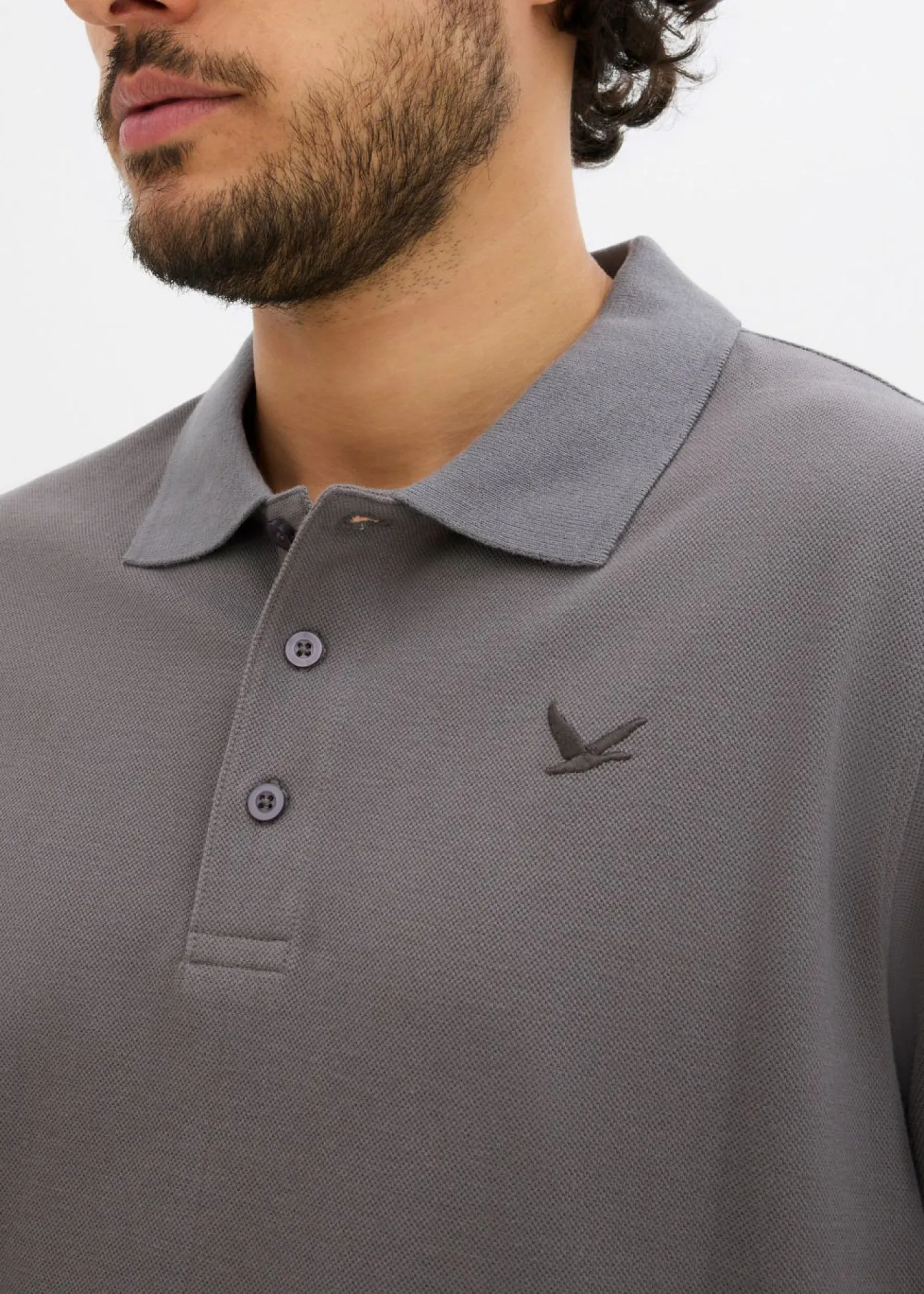 bonprix bonprix Básicos En Rebajas|Camisetas Y Polos>Polo de algodón orgánico puro (2 unidades) gris ahumado+blanco lana