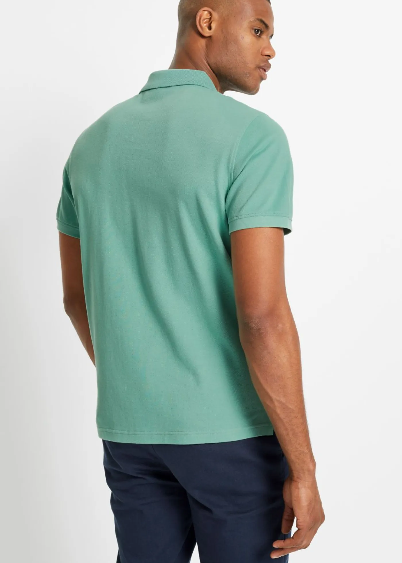 bonprix bonprix Básicos En Rebajas|Camisetas Y Polos>Polo de algodón orgánico puro (2 unidades) Verde salvia+azul marino