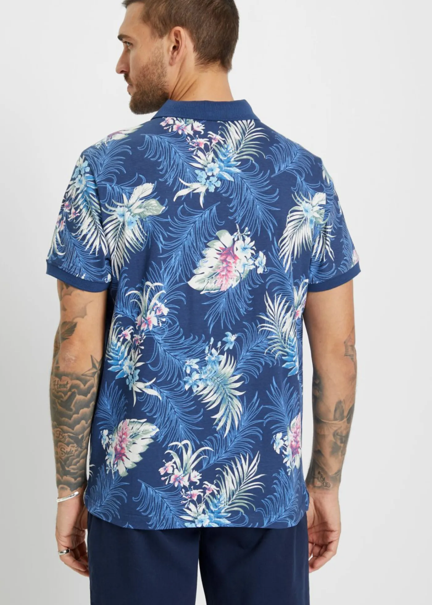 bonprix bonprix Camisetas Y Polos>Polo de manga corta de punto de algodón orgánico puro Azul marino