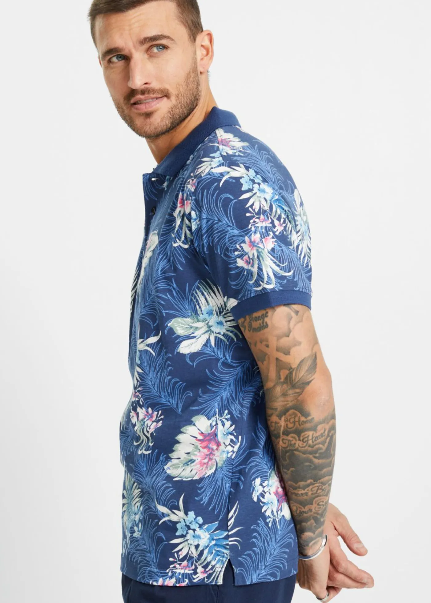 bonprix bonprix Camisetas Y Polos>Polo de manga corta de punto de algodón orgánico puro Azul marino