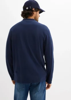 Hombre bonprix bonprix Polo de manga larga de algodón orgánico puro