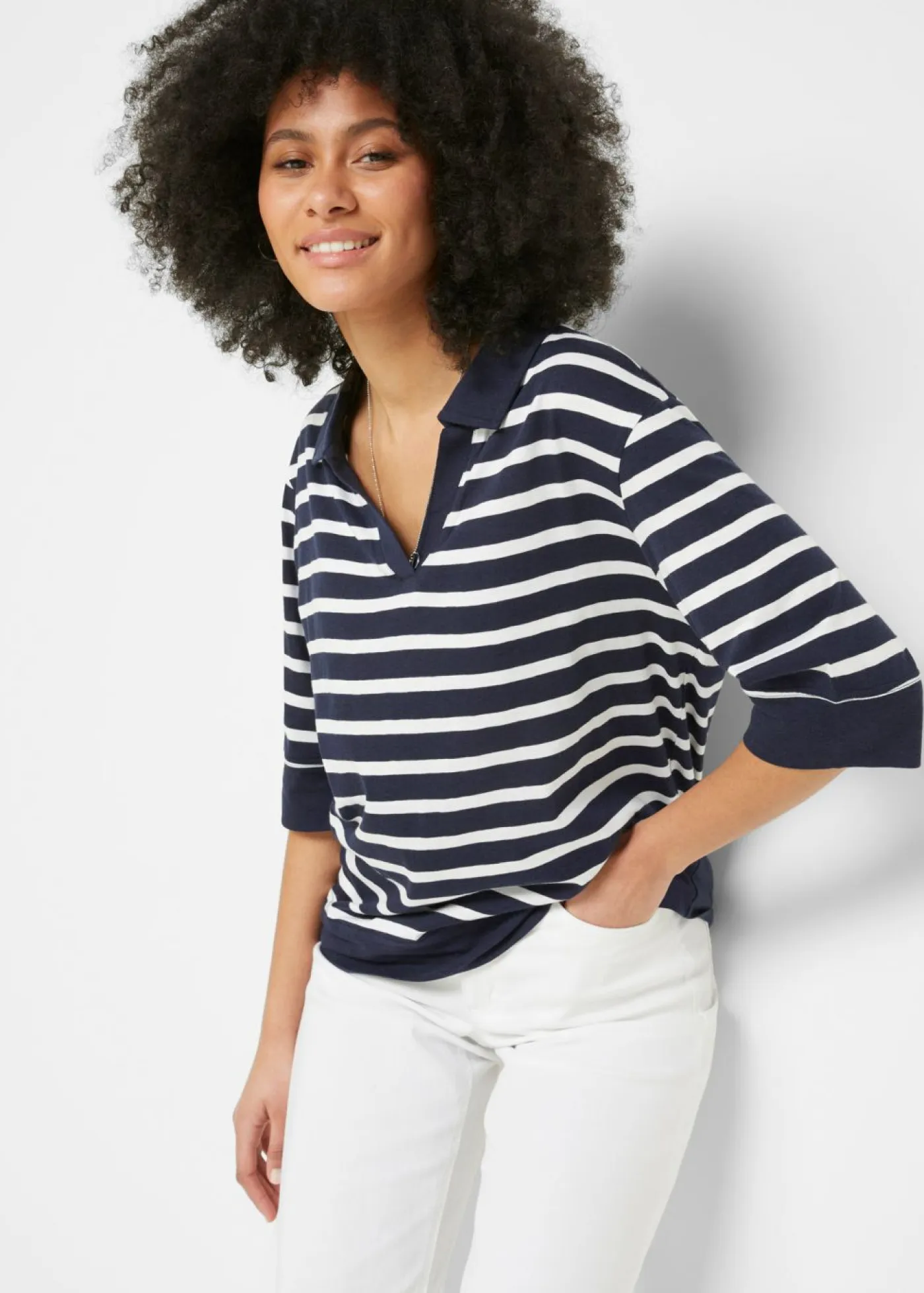 Mujer bonprix bonprix Polo de mezcla de algodón y viscosa