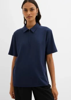 bonprix bonprix Esenciales|Camisetas>Polo de mezcla de viscosa Azul marino