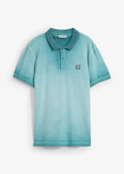 bonprix bonprix Camisetas Y Polos>Polo de piqué con aspecto desgastado verde agua usado