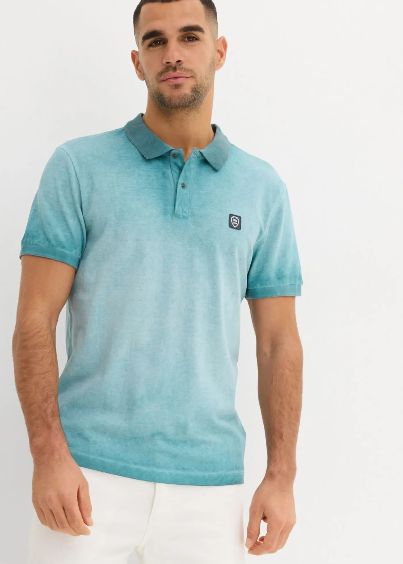 bonprix bonprix Camisetas Y Polos>Polo de piqué con aspecto desgastado verde agua usado