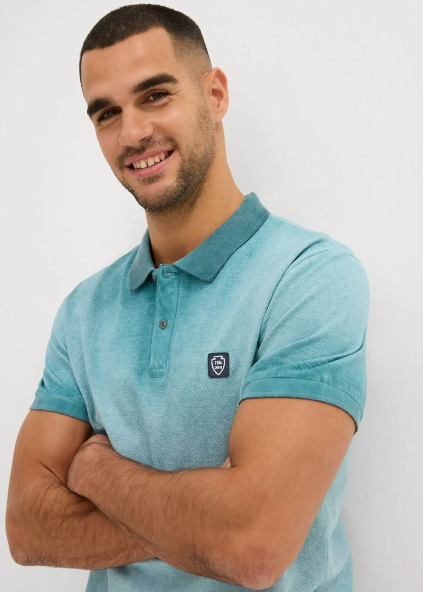 bonprix bonprix Camisetas Y Polos>Polo de piqué con aspecto desgastado verde agua usado
