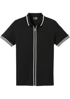 Hombre bonprix bonprix Polo de piqué con cremallera, de algodón puro