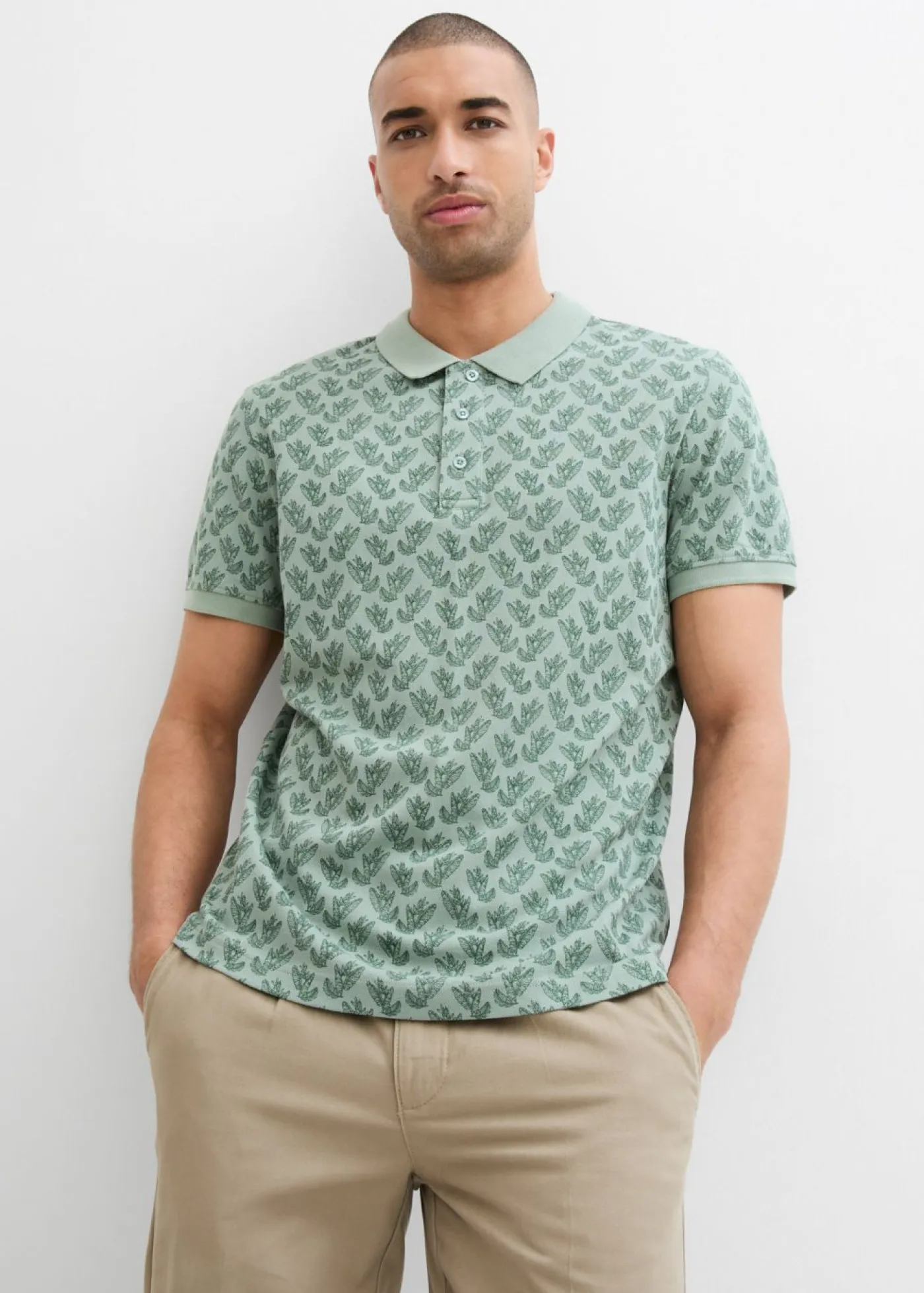 bonprix bonprix Camisetas Y Polos>Polo de piqué de algodón ecológico puro verde ahumado