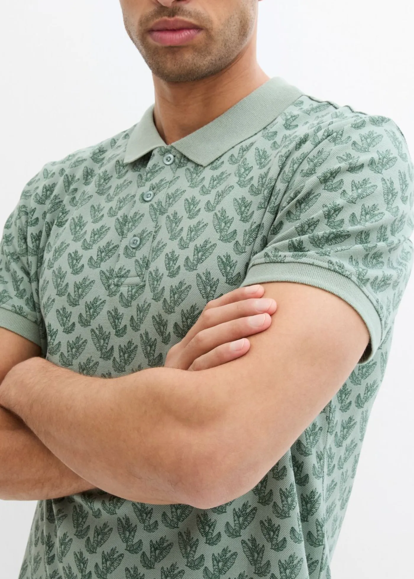 bonprix bonprix Camisetas Y Polos>Polo de piqué de algodón ecológico puro verde ahumado