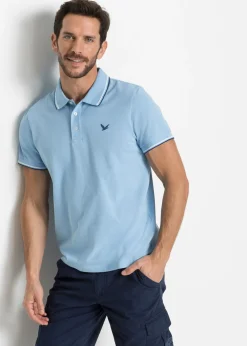 bonprix bonprix Básicos En Rebajas|Camisetas Y Polos>Polo de piqué de algodón orgánico puro Azul claro