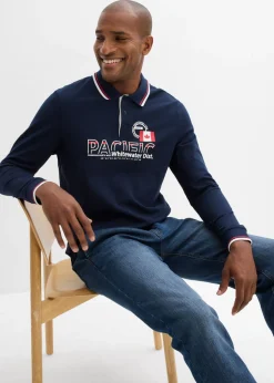 Hombre bonprix bonprix Polo de piqué de algodón orgánico puro con manga larga