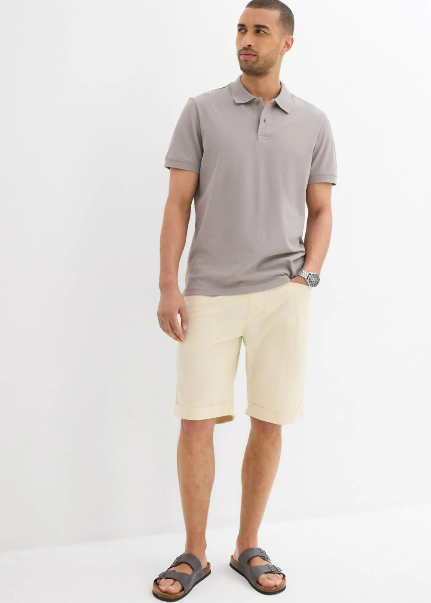 bonprix bonprix Básicos En Rebajas|Camisetas Y Polos>Polo de piqué de algodón orgánico puro Gris