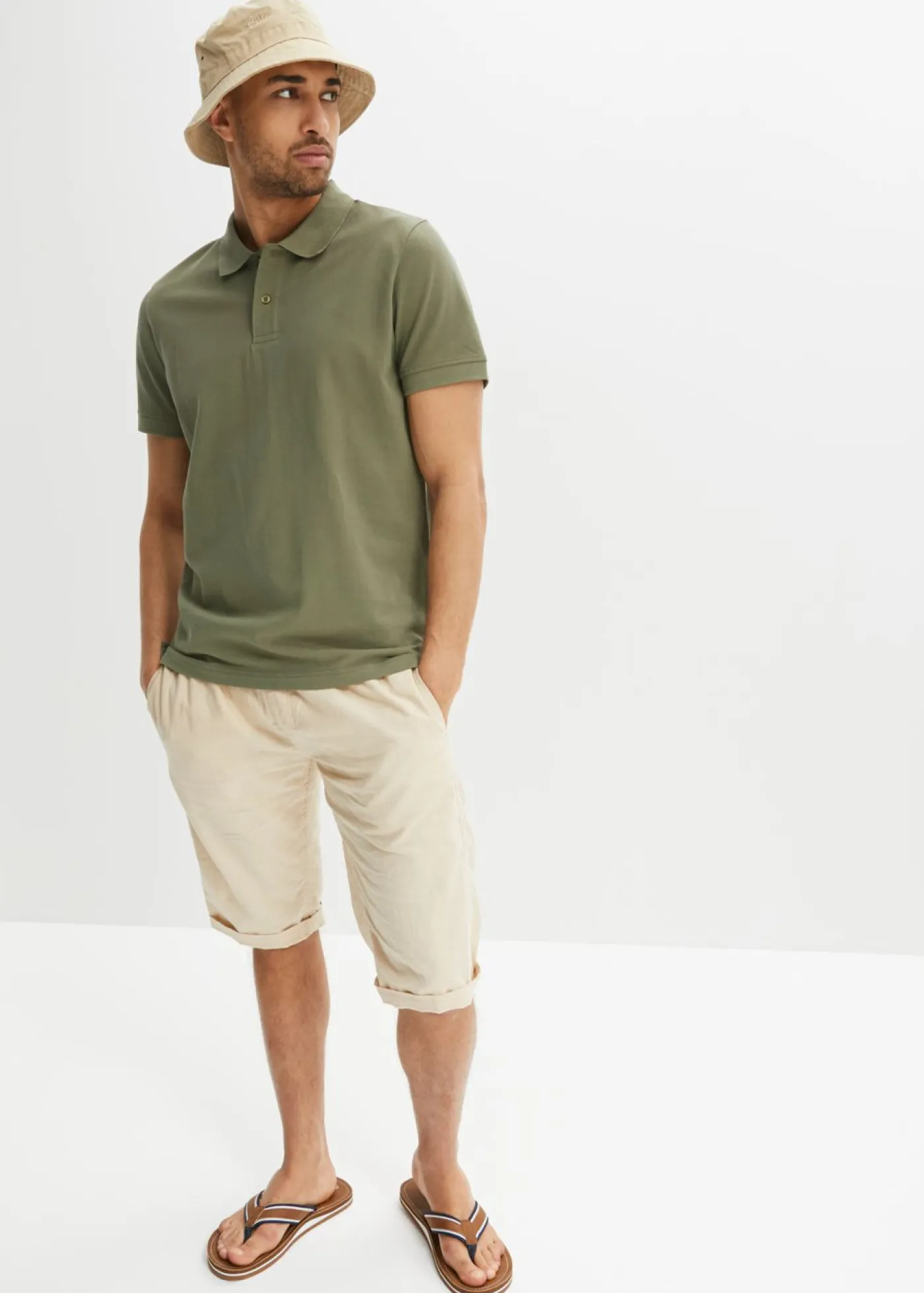 bonprix bonprix Básicos En Rebajas|Camisetas Y Polos>Polo de piqué de algodón orgánico puro Verde oliva