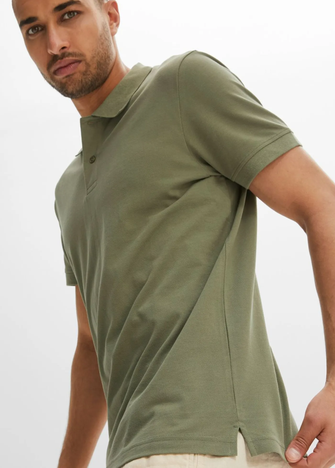 bonprix bonprix Básicos En Rebajas|Camisetas Y Polos>Polo de piqué de algodón orgánico puro Verde oliva