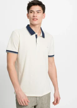 bonprix bonprix Básicos En Rebajas|Camisetas Y Polos>Polo de piqué (3 unidades) de algodón puro Blanco crema + azul almirante + verde alga