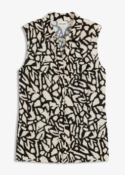 Mujer bonprix bonprix Polo sin mangas con fruncido