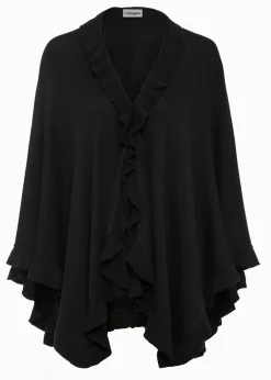 bonprix bpc bonprix collection Ponchos|Jerséis>Poncho con parte de cachemira Negro