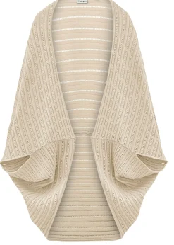 bonprix bonprix Ponchos|Jerséis>Poncho de punto fino Beige guijarro