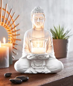 bonprix bonprix Muebles De Exterior·Decoración E Iluminación De Jardín|Muebles De Sala De Estar·Decoración>Portavelas de Buda Blanco