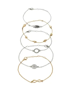 bonprix bonprix Complementos Temáticos·Accesorios Elegantes|Joyería>Pulseras (5 unidades) gris plata / oro metálico