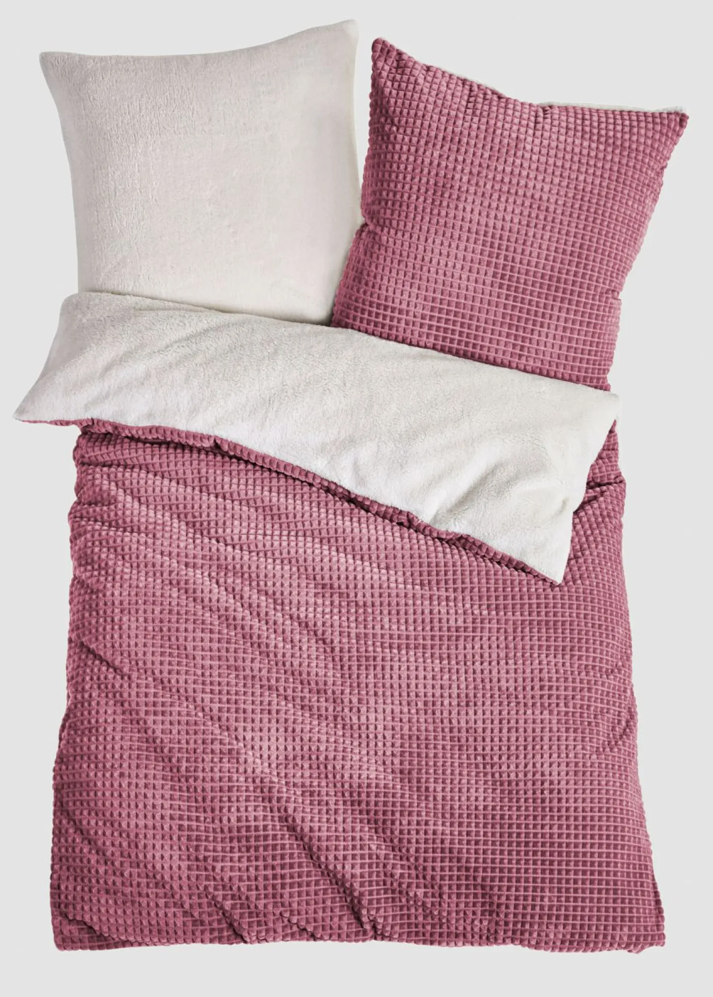 bonprix bonprix Muebles De Dormitorio·Ropa De Cama|Ropa De Cama De Otoño>Ropa de cama Cashmere Touch con efecto suave Sorbete de frutos rojos/crema