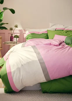 bonprix bonprix Muebles De Dormitorio·Ropa De Cama|Ropa De Cama>Ropa de cama con diseño de bloques de color Verde-rosa