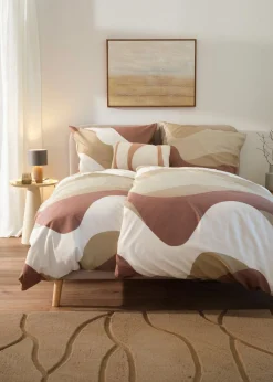 bonprix bonprix Muebles De Dormitorio·Ropa De Cama|Ropa De Cama Barata>Ropa de cama con diseño gráfico Beige-blanco