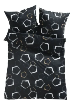 bonprix bonprix Muebles De Dormitorio·Ropa De Cama|Ropa De Cama>Ropa de cama de mezcla de algodón negro con rayas