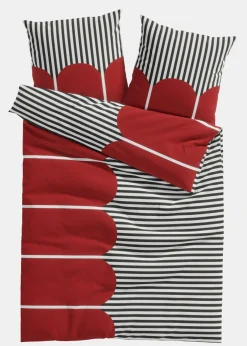 bonprix bonprix Muebles De Dormitorio·Ropa De Cama|Novedades>Ropa de cama de mezcla de algodón blanco-negro-marrón con rayas