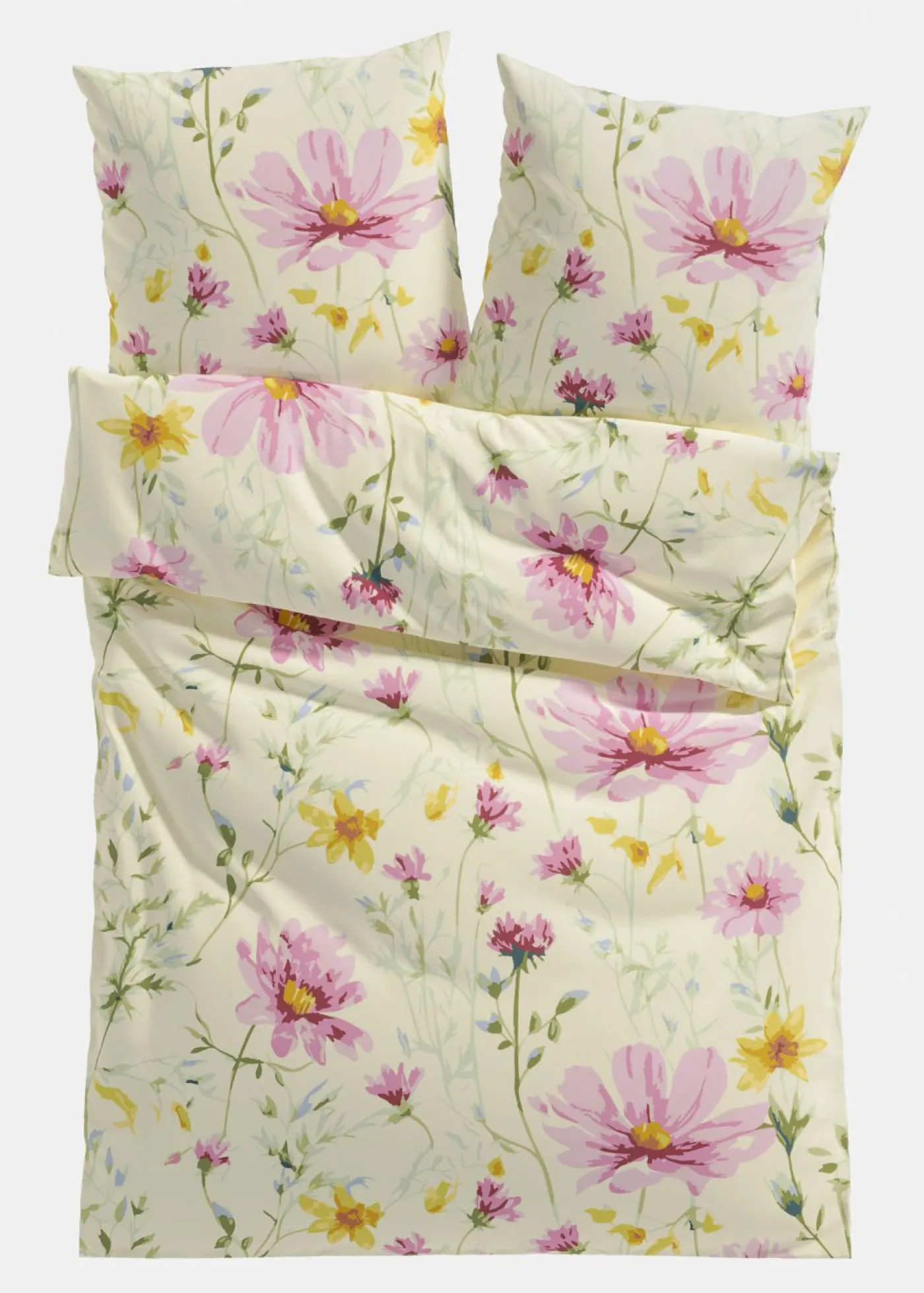 bonprix bonprix Muebles De Dormitorio·Ropa De Cama|Ropa De Cama>Ropa de cama de mezcla de algodón Amarillo vainilla/rosa