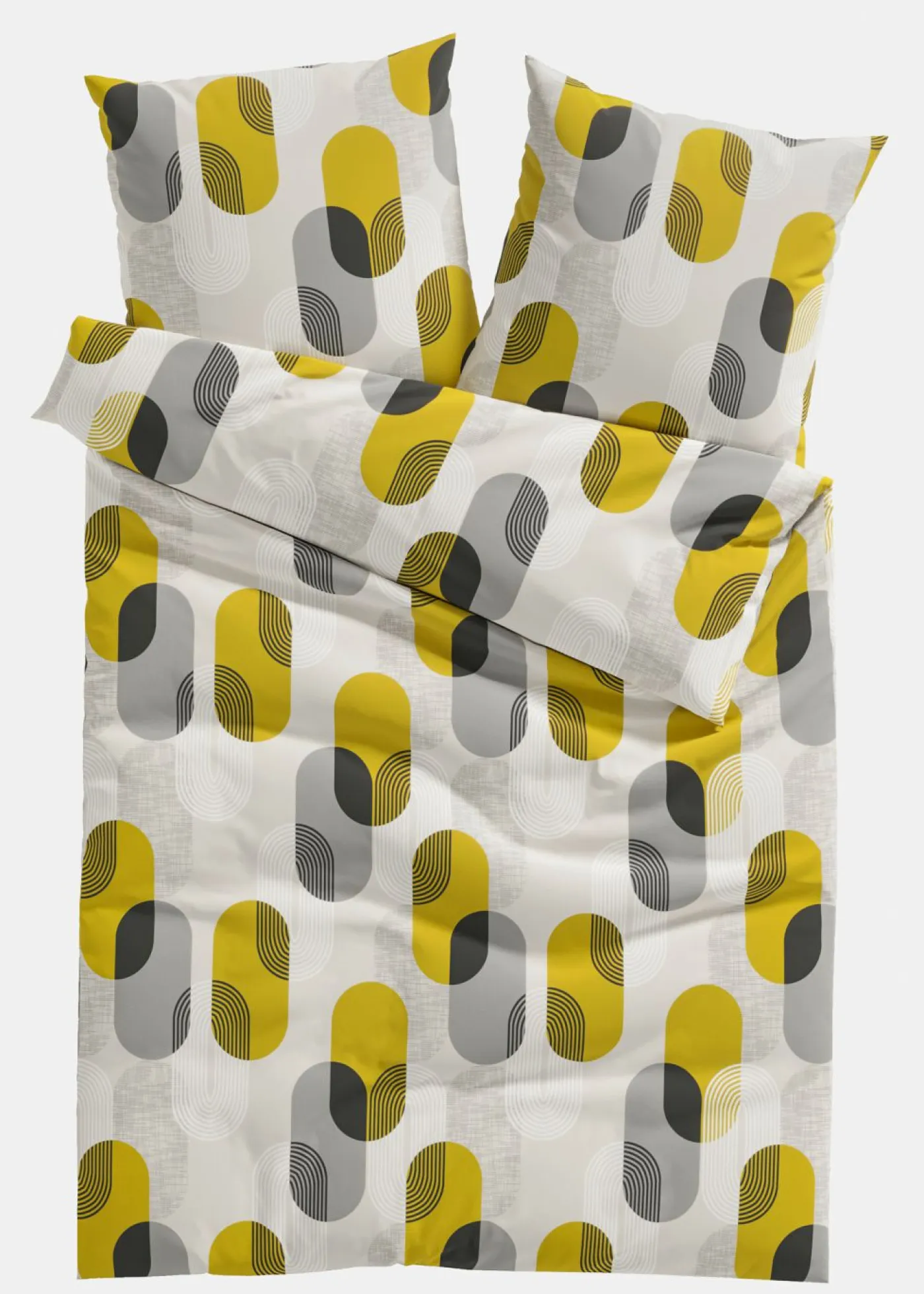 bonprix bonprix Muebles De Dormitorio·Ropa De Cama|Novedades>Ropa de cama de mezcla de algodón Blanco-gris-amarillo