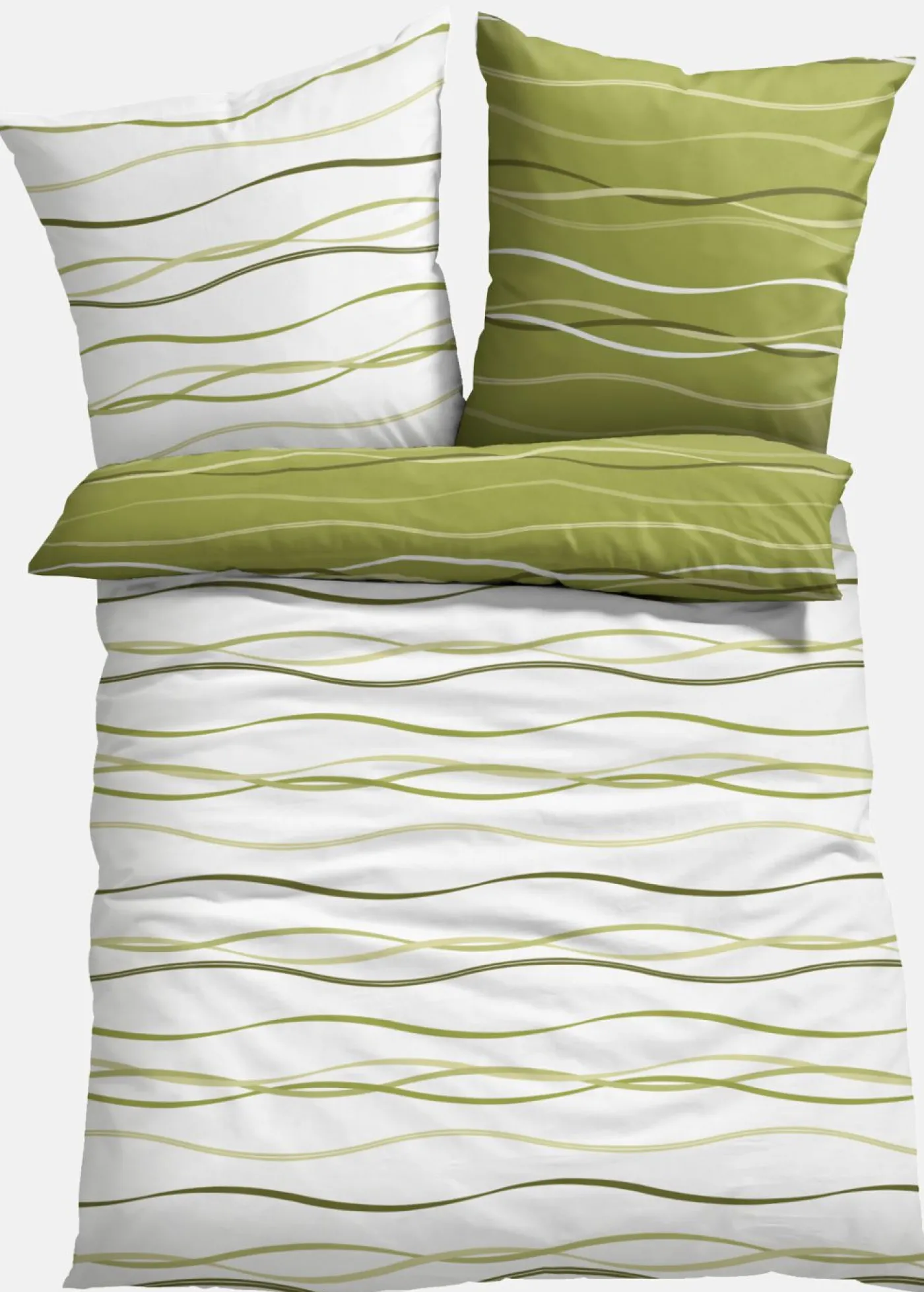 bonprix bonprix Muebles De Dormitorio·Ropa De Cama|Ropa De Cama>Ropa de cama reversible con ondas Verde