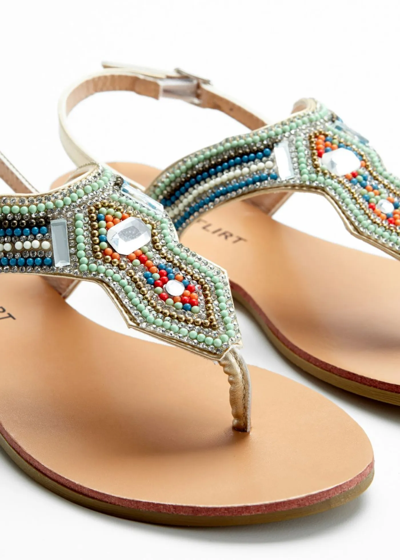 bonprix bonprix Zapatos Primavera-Verano>Sandalias con abalorios menta