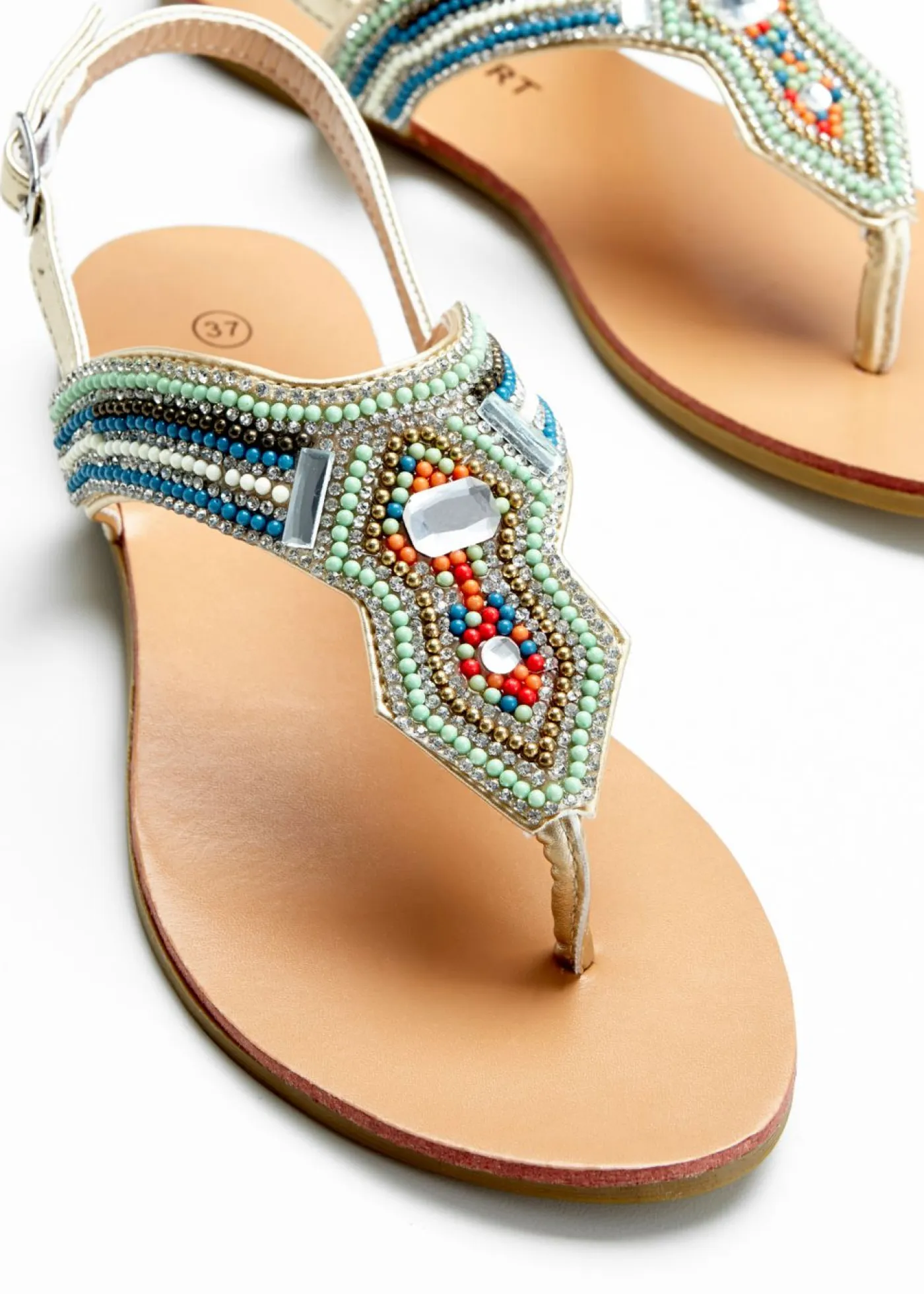 bonprix bonprix Zapatos Primavera-Verano>Sandalias con abalorios menta