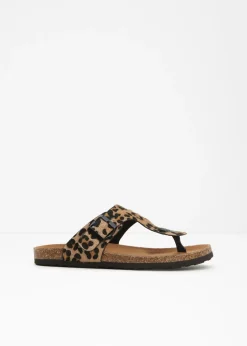 bonprix bonprix Zapatos Primavera-Verano>Sandalias de dedo estampado leo beige