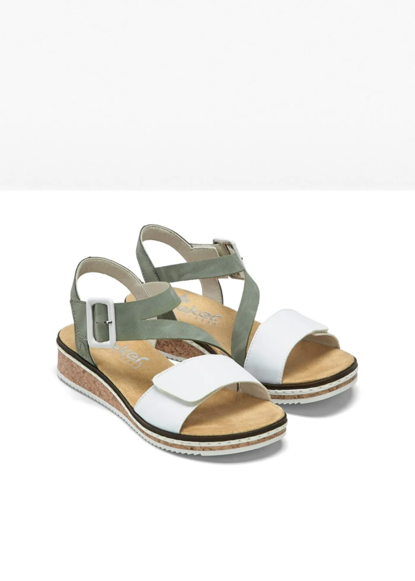 bonprix Rieker Zapatos De Marca·Rieker|Zapatos Primavera-Verano>Sandalias Rieker Verde-blanco