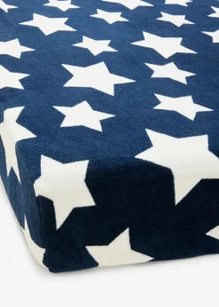 bonprix bonprix Muebles De Dormitorio·Colchones Y Toppers|Sábanas Y Fundas De Colchón>Sábana bajera Cashmere Touch con estrellas Azul