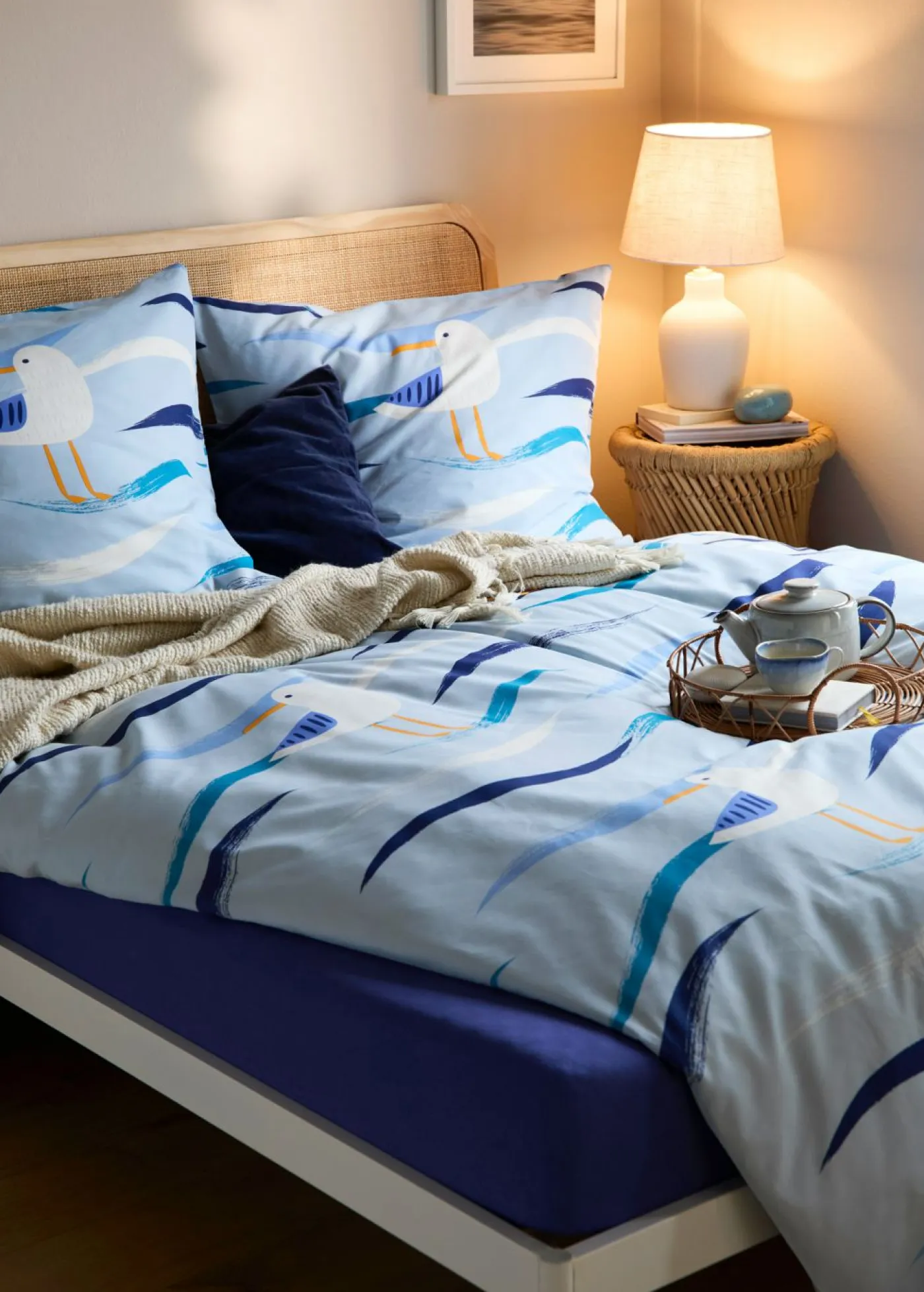 bonprix bonprix Muebles De Dormitorio·Colchones Y Toppers|Sábanas Y Fundas De Colchón>Sábana bajera en tejido de punto de algodón Azul