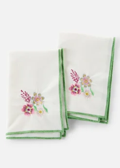 bonprix bonprix Decoración Barata|Primavera>Servilletas de algodón orgánico (2 unidades) blanco-multicolor