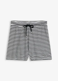 bonprix bonprix Conjuntos De Traje De Baño|Ropa De Playa>Short de playa de viscosa fluida Negro-blanco con rayas