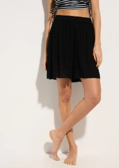 bonprix bonprix Conjuntos De Traje De Baño|Ropa De Playa>Short de playa de viscosa fluida Negro