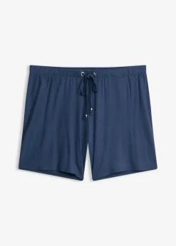 bonprix bonprix Conjuntos De Traje De Baño|Ropa De Baño Cubridora>Shorts de playa de mezcla de viscosa fluida Azul almirante