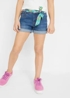 bonprix bonprix Ropa 9 A 16 Años·Jeans|Ropa 9 A 16 Años·Shorts>Shorts vaqueros elásticos con cinturón Denim