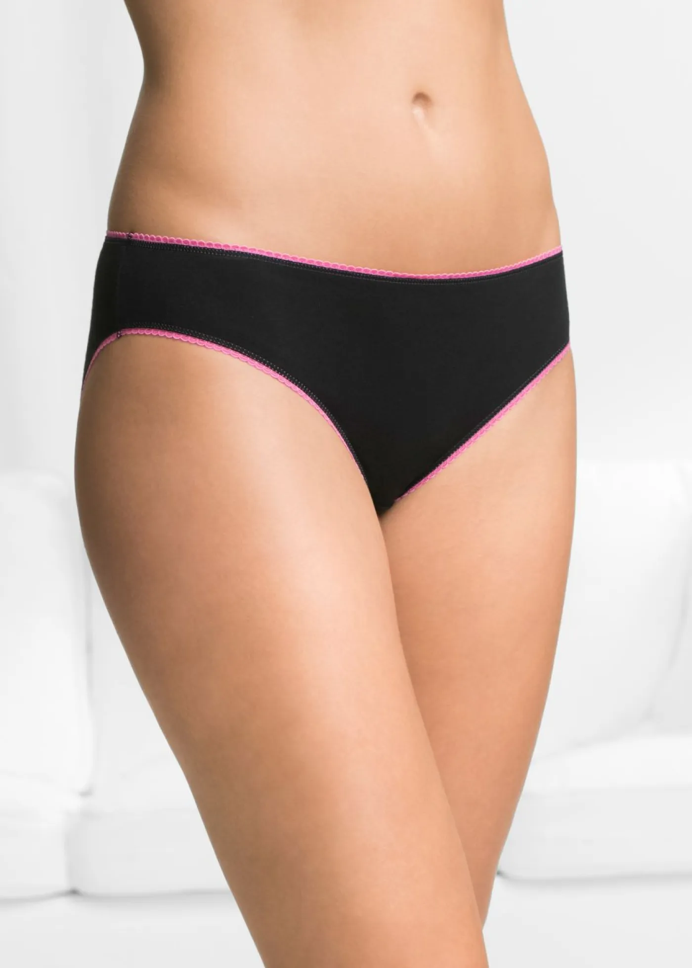 bonprix bonprix Ropa Interior De Algodón|Bragas>Slip (5 unidades) Negro multicolor