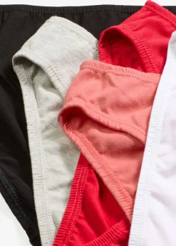 bonprix bonprix Bragas>Slip (10 unidades) negro-rosa coral-gris claro jaspeado-rojo salsa-blanco