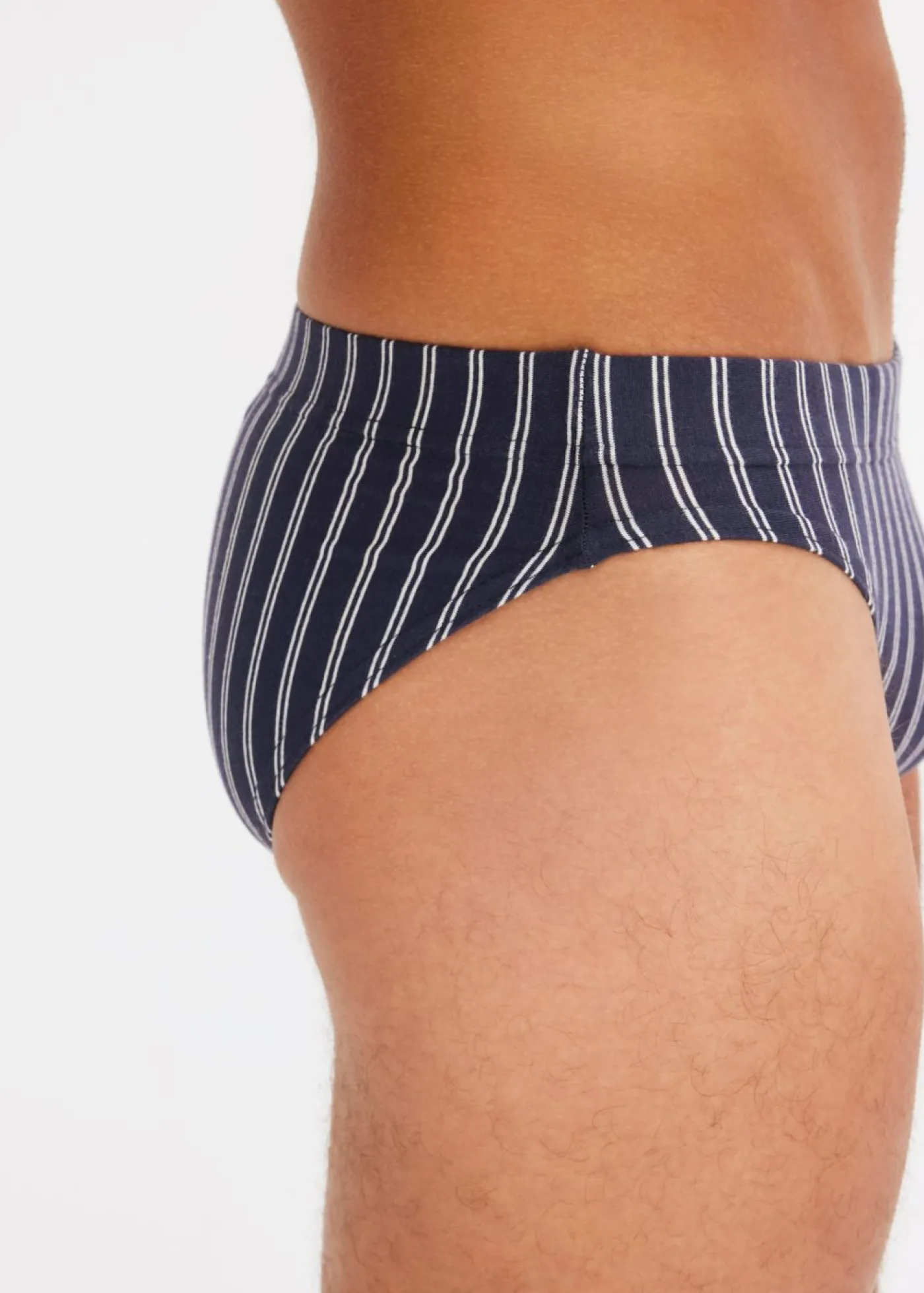 bonprix bonprix Slips|Ropa Interior·Calzoncillos>Slip con algodón (5 unidades) Azul oscuro desgastado + blanco de rayas