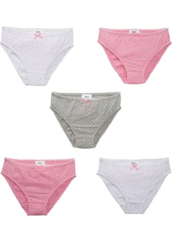 Niños bonprix bonprix Slip con algodón suave y lazo de satén (5 unidades)