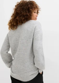 Mujer bonprix bonprix Suave jersey de punto fino con mangas abullonadas