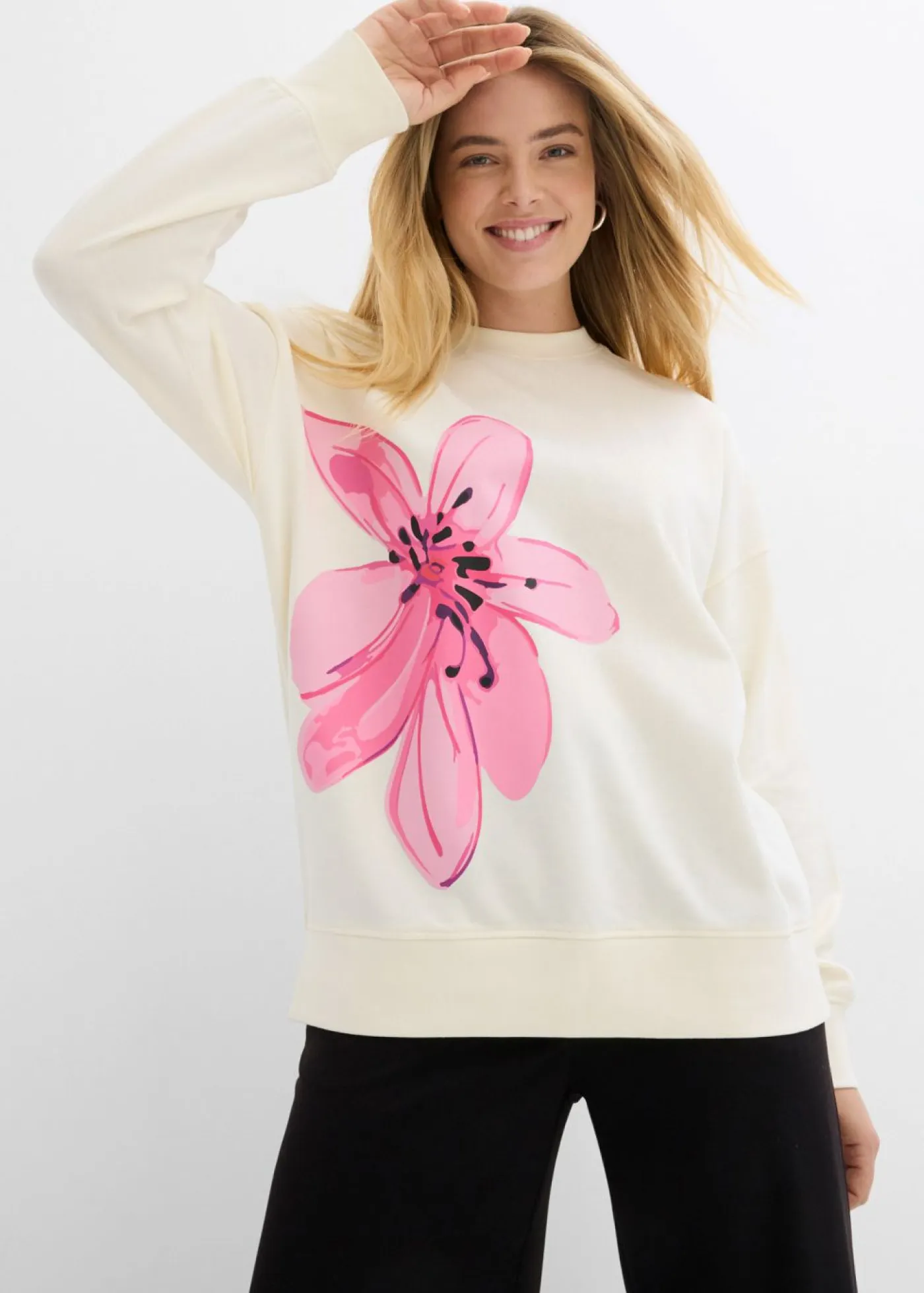 bonprix bonprix Ropa Cómoda>Sudadera Blanco-crema