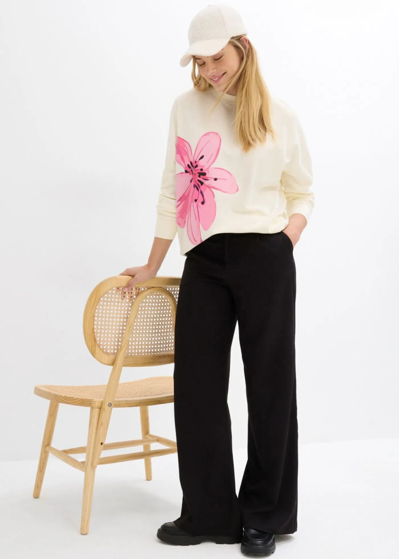 bonprix bonprix Ropa Cómoda>Sudadera Blanco-crema